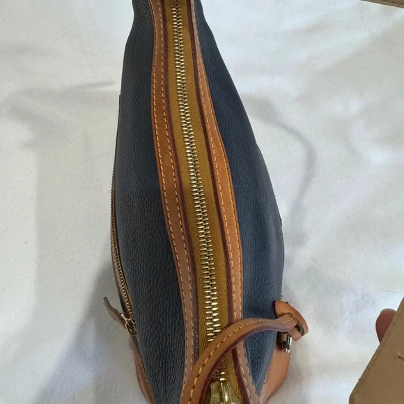 Dooney & Bourke Navy and Tan Satchel - Picture 6 of 16